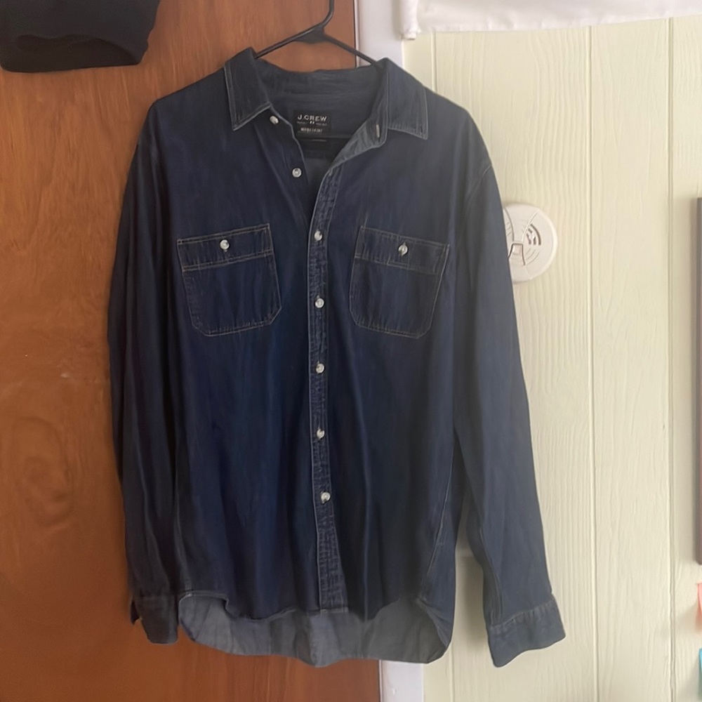 J Crew dark Jean work shirt. Size L. Very lightly worn